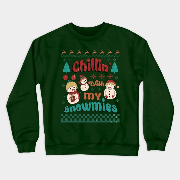 Chillin with my Snowmies Crewneck Sweatshirt by Erin Decker Creative